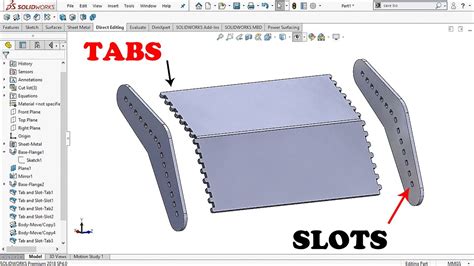 tabs and slots solidworks